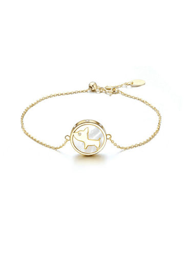 Bracelet à maillons minimalistes en forme de chien en argent sterling 925