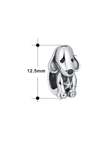 925 Sterling Silver Cute Dog DIY Pendant
