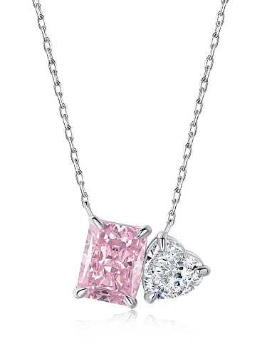 925 Sterling Silver Cubic Zirconia Geometric Luxury Necklace