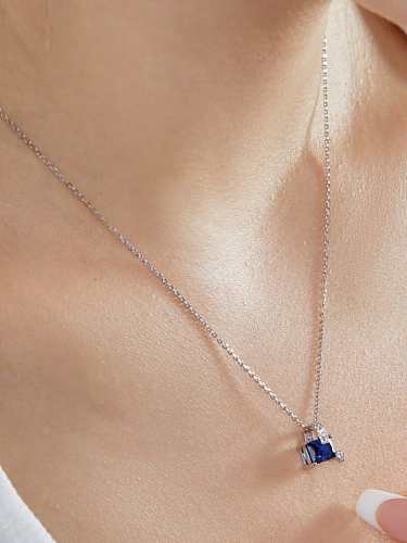 925 Sterling Silver Cubic Zirconia Geometric Luxury Necklace