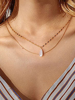 925 Sterling Silver Freshwater Pearl Geometric Hip Hop Multi Strand Necklace