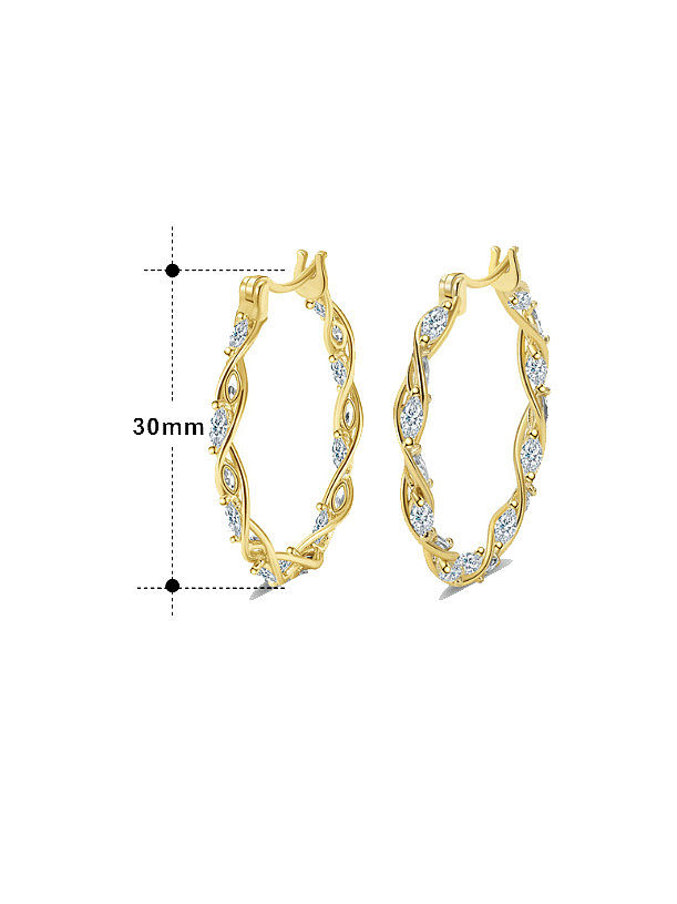925 Sterling Silver Cubic Zirconia Geometric Minimalist Cluster Earring