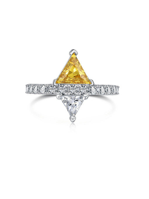 925 Sterling Silver Cubic Zirconia Geometric Luxury Band Ring