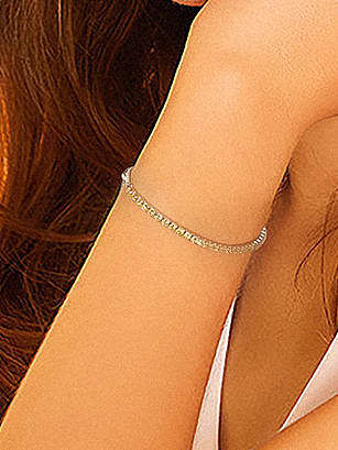 925 Sterling Silber Kubikzirkonia geometrisches minimalistisches verstellbares Armband