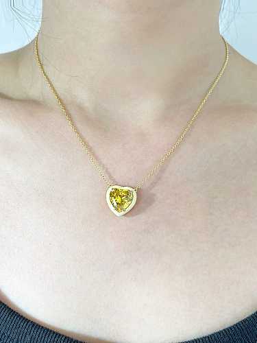 925 Sterling Silver Cubic Zirconia Heart Minimalist Necklace