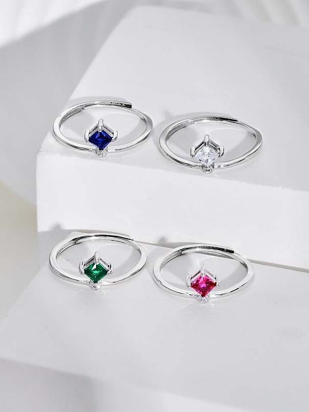 925 Sterling Silver Cubic Zirconia Geometric Dainty Stackable Ring