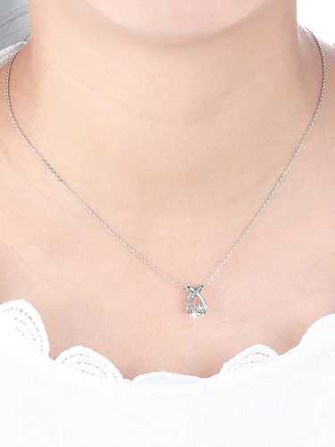 925 Sterling Silver Cubic Zirconia Cross Minimalist Necklace