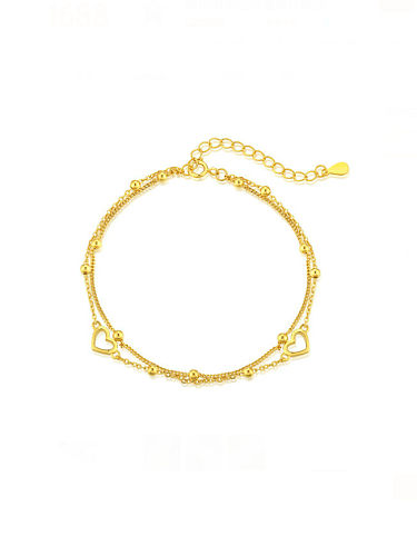 Bracelet brin minimaliste coeur en argent sterling 925