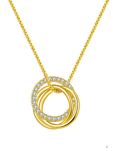 925 Sterling Silver Cubic Zirconia Round Minimalist Necklace