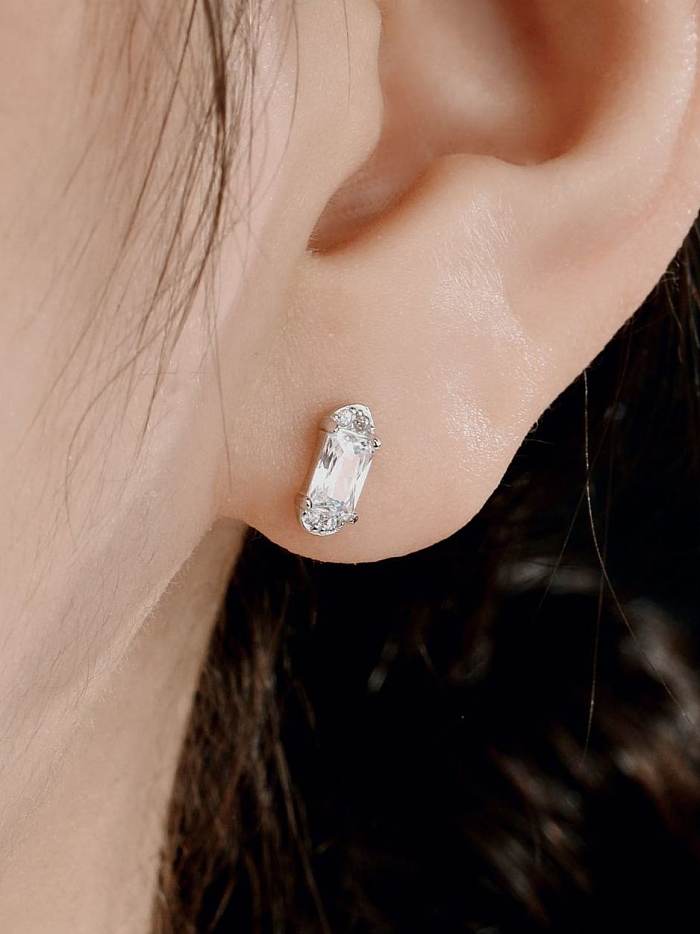 Boucles d'oreilles de luxe géométriques en argent sterling 925