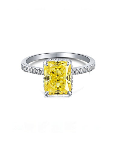 Anel de pulseira de luxo multicolorido geométrico de prata esterlina 925 com alto teor de carbono