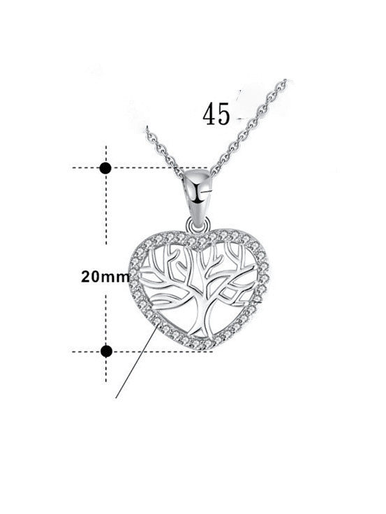 Minimalistische Halskette aus 925er Sterlingsilber mit Zirkonia-Herzen
