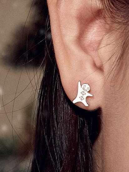 925 Sterling Silver Cubic Zirconia Baby Cute Stud Earring