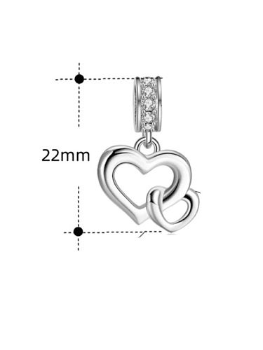 925 Sterling Silver Cubic Zirconia Minimalist Heart DIY Pendant