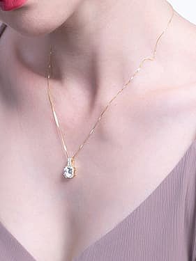 925 Sterling Silver Cubic Zirconia Geometric Minimalist Necklace