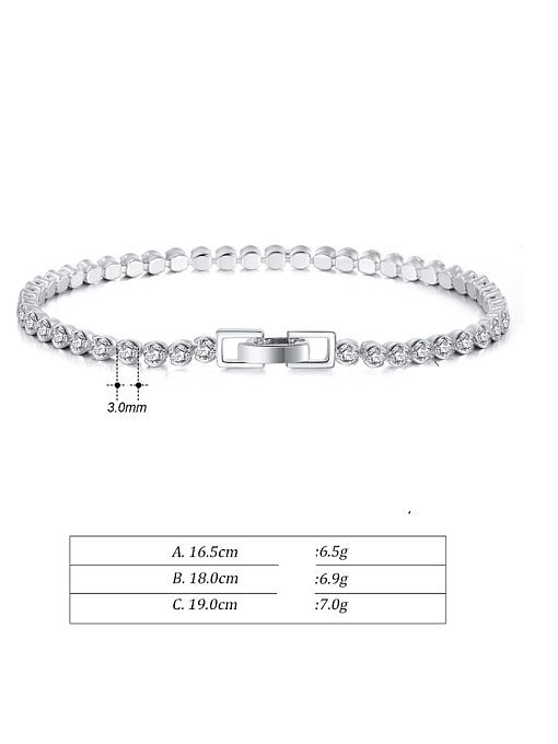 Geometrisches, minimalistisches Perlenarmband aus 925er-Sterlingsilber mit Zirkonia