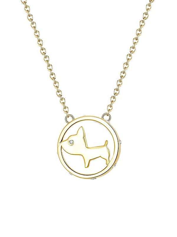 925 Sterling Silver Shell Dog Cute Necklace