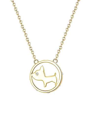 925 Sterling Silver Shell Dog Cute Necklace