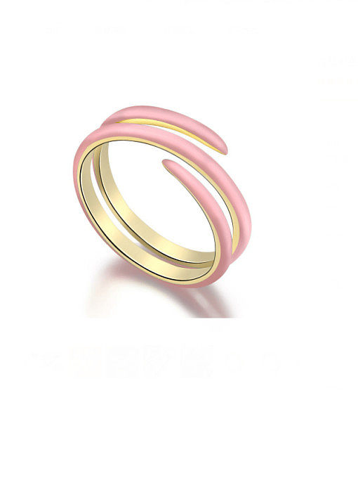 Geometrischer, minimalistischer, stapelbarer Ring aus 925er Sterlingsilber mit Emaille