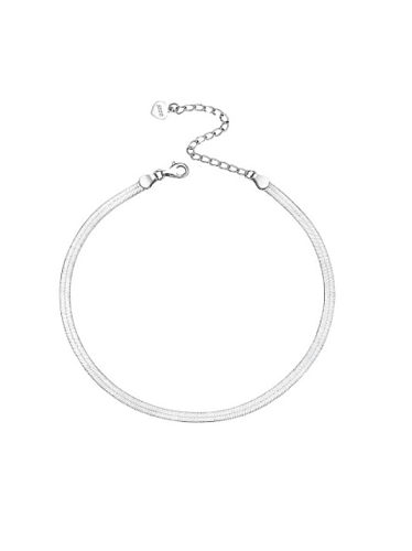 Bracelet de cheville chaîne serpent minimaliste en argent sterling 925