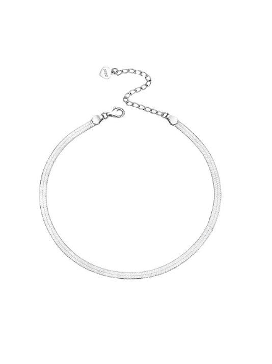 Tornozeleira minimalista em prata esterlina 925 Snake Chain