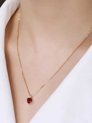 925 Sterling Silver Cubic Zirconia Heart Minimalist Necklace