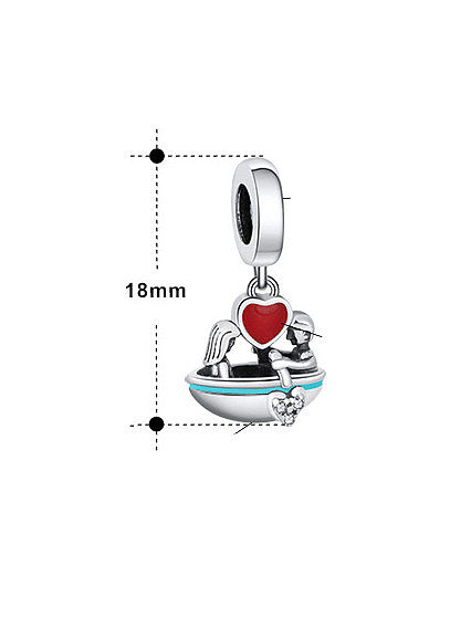 925er Sterlingsilber-Emaille-Anhänger mit süßem Symbol zum Selbermachen