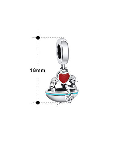 925 Sterling Silver Enamel Cute Icon DIY Pendant