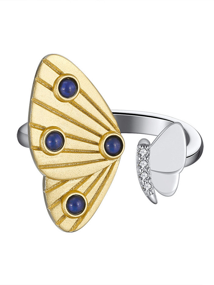 Collar artesanal de mariposa de piedra natural de plata de ley 925