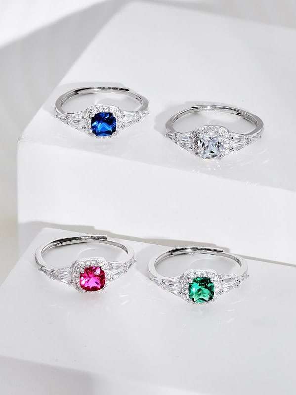 925 Sterling Silver Cubic Zirconia Geometric Dainty Band Ring
