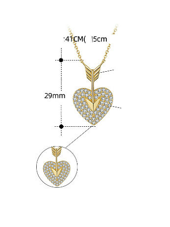 925 Sterling Silver Cubic Zirconia Heart Minimalist Necklace