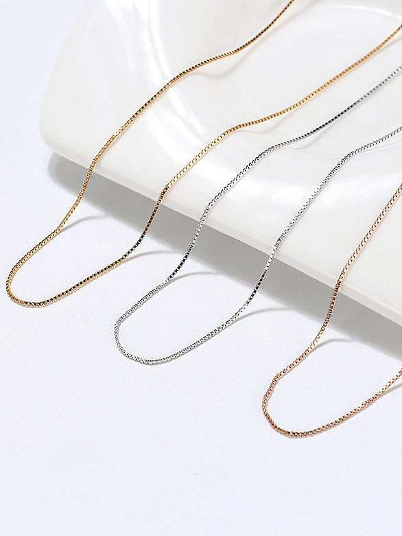 925 Sterling Silver Minimalist 0.6mm Box Chain