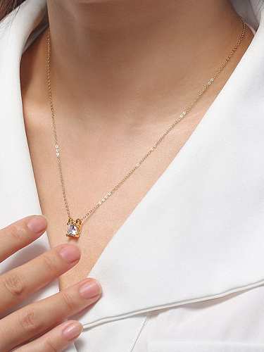 925 Sterling Silver Cubic Zirconia Geometric Minimalist Necklace