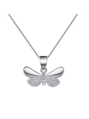 925 Sterling Silver Cubic Zirconia Butterfly Minimalist Necklace