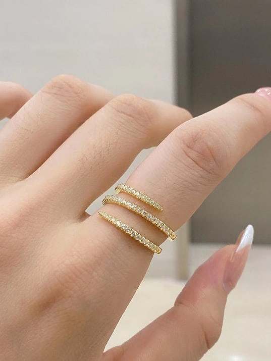 925 Sterling Silver Cubic Zirconia Geometric Minimalist Stackable Ring