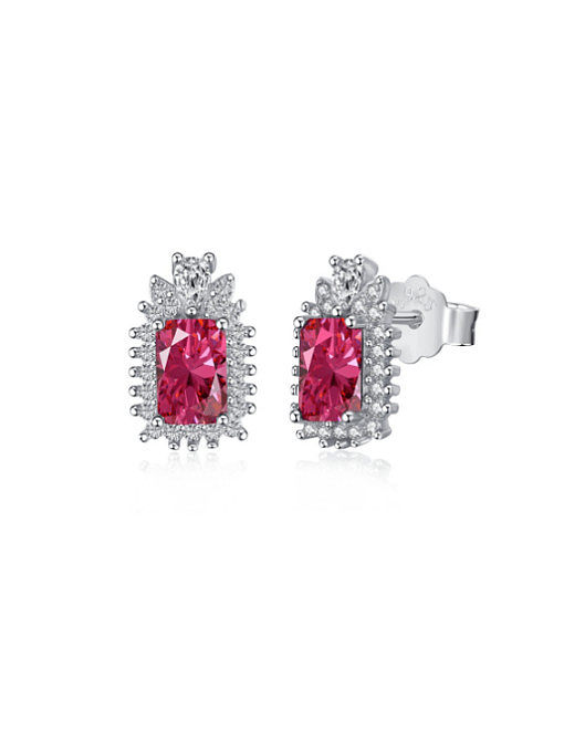 925 Sterling Silver Cubic Zirconia Geometric Dainty Stud Earring