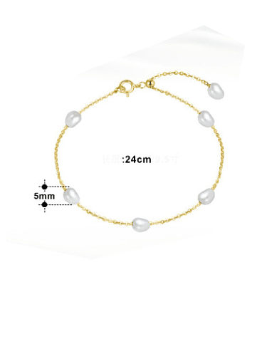 Geometrisches, minimalistisches Gliederarmband aus 925er Sterlingsilber mit Süßwasserperlen