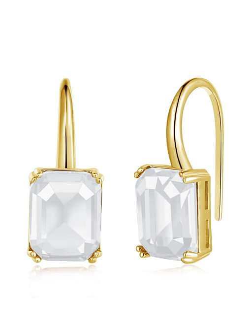 925 Sterling Silver Cubic Zirconia Geometric Luxury Hook Earring