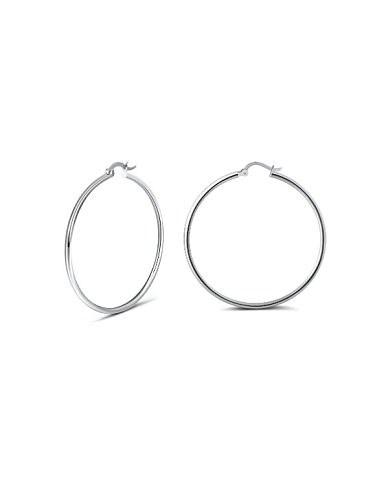 Boucles d'oreilles créoles minimalistes géométriques en argent sterling 925