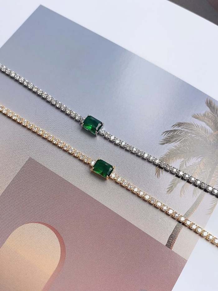 Geometrisches Luxus-Gliederarmband aus 925er-Sterlingsilber mit Zirkonia