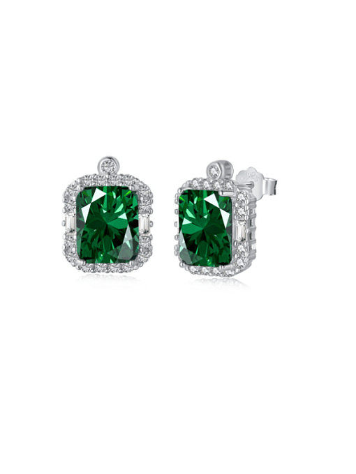 925 Sterling Silver Cubic Zirconia Geometric Luxury Stud Earring