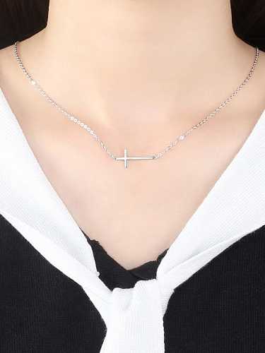 925 Sterling Silver Cross Minimalist Regligious Necklace