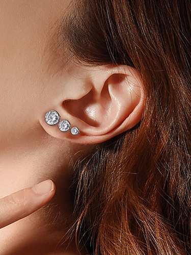 925 Sterling Silver Cubic Zirconia Geometric Minimalist Necklace