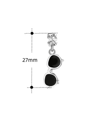 925 Sterling Silver Enamel Trend Glasses DIY Pendant