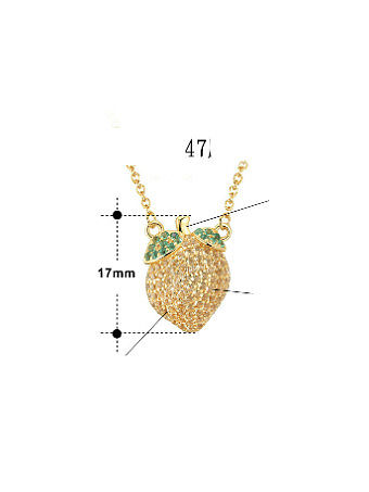 Colar minimalista Friut de zircônia cúbica de prata esterlina 925