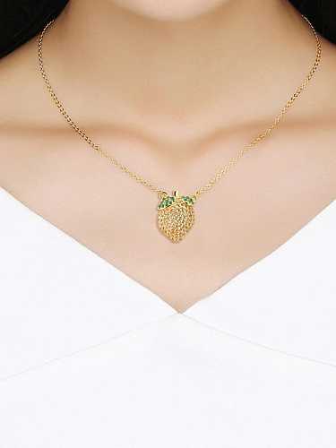 925 Sterling Silver Cubic Zirconia Friut Minimalist Necklace