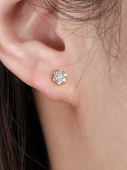 925 Sterling Silver Cubic Zirconia Geometric Minimalist Stud Earring