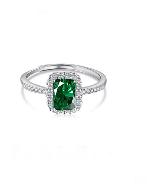 925 Sterling Silver Cubic Zirconia Geometric Dainty Band Ring