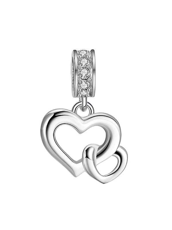 925 Sterling Silver Cubic Zirconia Minimalist Heart DIY Pendant