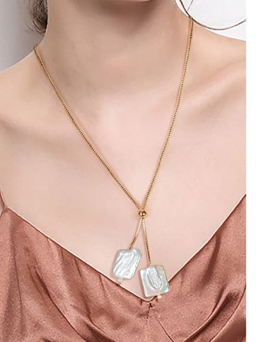 925 Sterling Silver Freshwater Pearl Irregular Minimalist Necklace